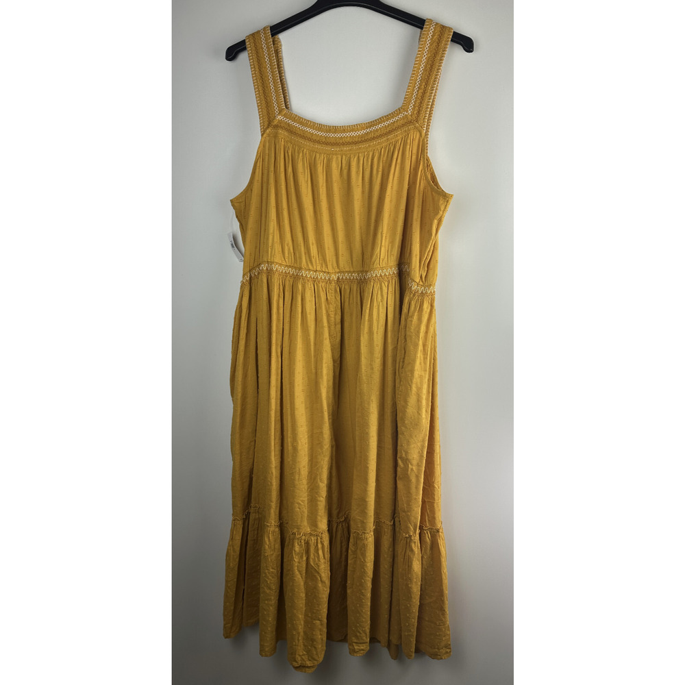 Old Navy Sleeveless Waist Defined Embroidered Clip Dot Maxi Dress Plus Size 3X - Picture 15 of 15